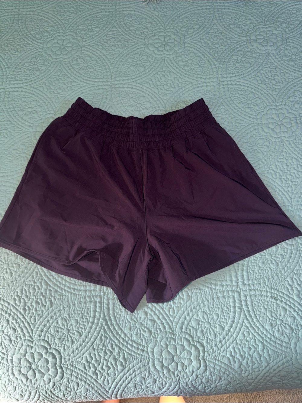 aerie Plum Athletic Shorts with Elastic Waist